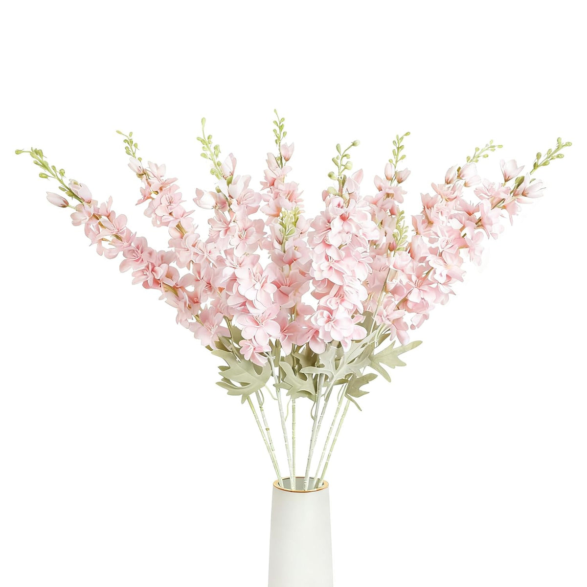 8Pcs Pink Delphinium Flower Artificial Flowers, 33.5-Inch Long-Stem Artificial Silk Flower Loose Tall Vase, Suitable For Home Wedding Flower Arrangement, Center Dining Table, Home Decoration