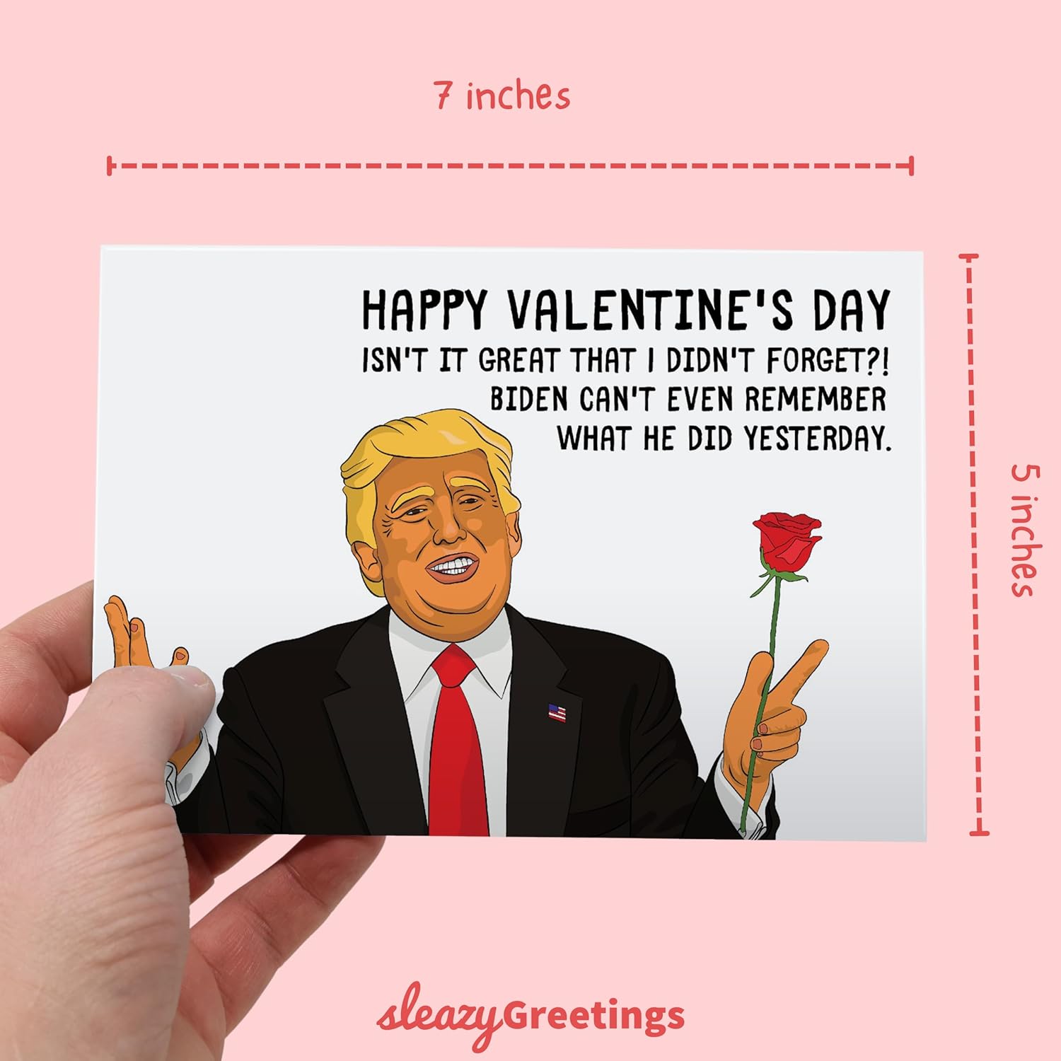 Donald Trump Funny Valentine'S Day Card | Funny Vday Card For Him Her | Trump Makes Fun Of Joe Biden