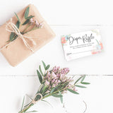 Pastel Watercolor Floral Diaper Raffle Tickets / 50 Baby Shower Sprinkle Game Drawing Cards / 2" X 3.5" Gender Reveal Party Activity/Made In The Usa