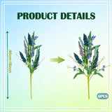 TEMPUS 6pcs 16" Artificial Lavender Stems - Bendable Floral Stems for Vase Centerpieces, Spring Wedding Decor, DIY Wreaths (Purple & Green)