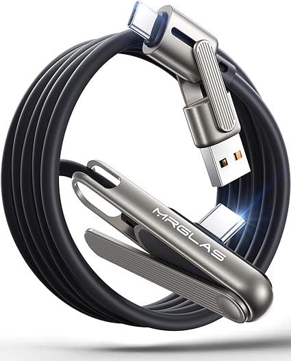 3 in 1 240W USB A and USB C to USB C Fast Charging Cable with Phone Stand 4FT