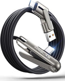 3 in 1 240W USB A and USB C to USB C Fast Charging Cable with Phone Stand 4FT