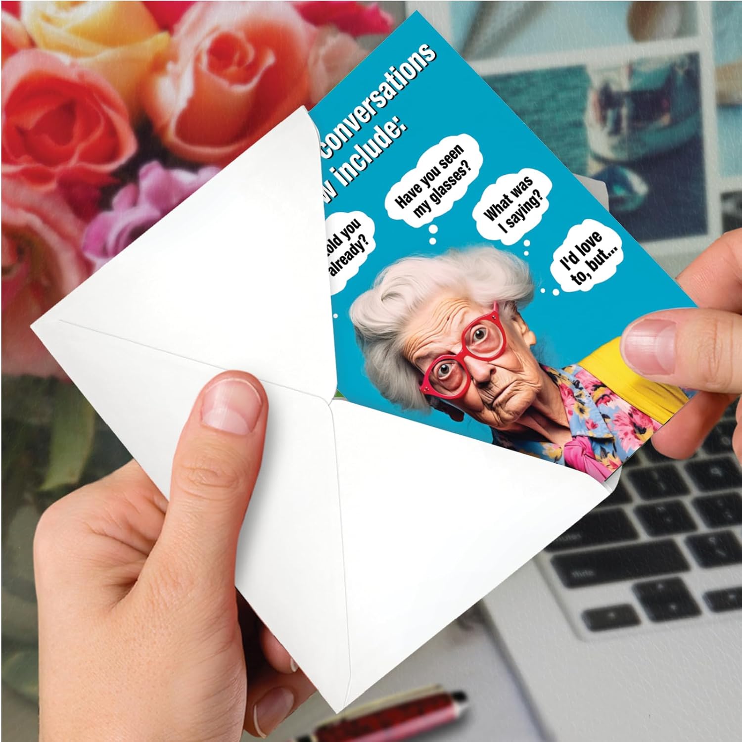 , Funny Birthday Greeting Card With 5 X 7 Inch Envelope (1 Card) Bday Most Conversations C10828Bdg