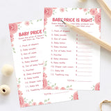 50 Baby Shower Games For Girl-Baby Price Is Right,Floral Theme, Thick Cardstock, Fun And Easy To Play