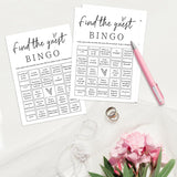 Find The Guest Bingo Game Cards For Wedding Bridal Shower, Wedding Bachelorette Party Bingo Shower Favors, 30 Game Cards, Engagement Party Game Decor Supplies, Wedding Games For Reception -L855