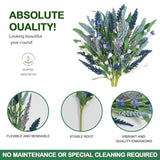 TEMPUS 6pcs 16" Artificial Lavender Stems - Bendable Floral Stems for Vase Centerpieces, Spring Wedding Decor, DIY Wreaths (Purple & Green)