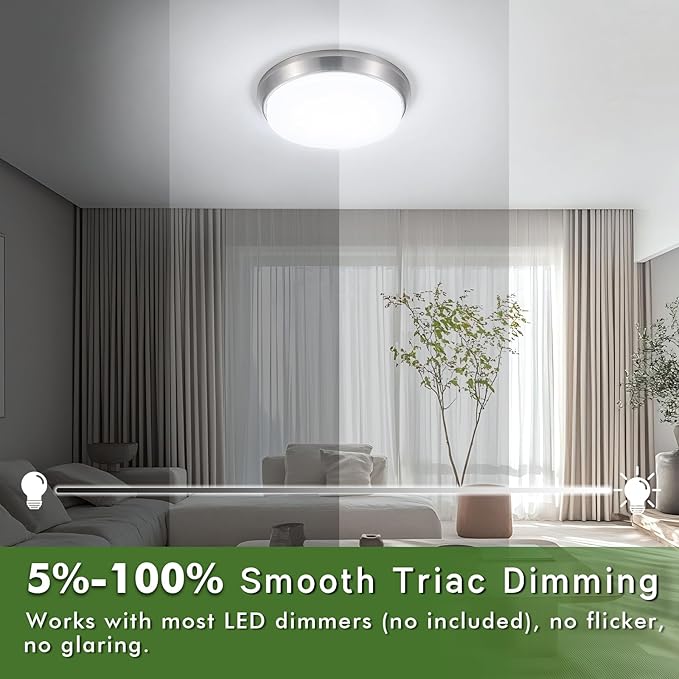 2 Pack 13 Inch LED Ceiling Lights 4000LM 5CCT Dimmable Flush Mount Fixtures