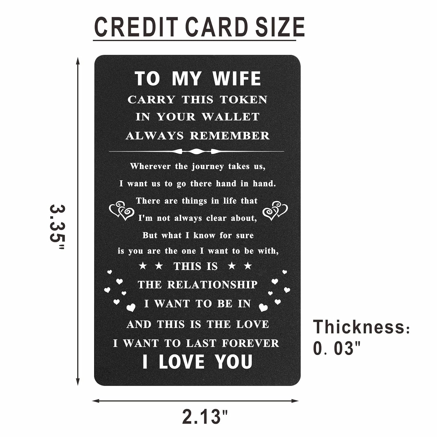 Anniversary Card For Wife Birthday Gifts, Christmas Gifts For Wife Wallet Card, Mothers Day, Valentines Day Gift For Her