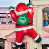 6Ft Christmas Inflatables Outdoor Decorations Joy Hanging Santa Claus Gift Bag, Bright Led Lights Blow Up Giant Christma
