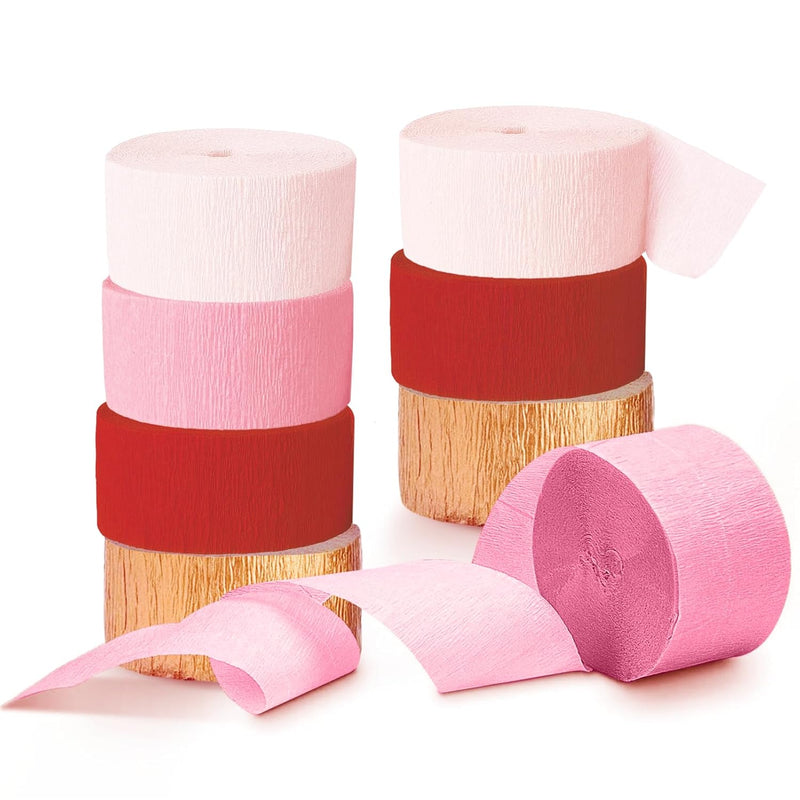 Valentines Day Decoration, 8Pcs Pink Red Crepe Paper Streamers For Gal