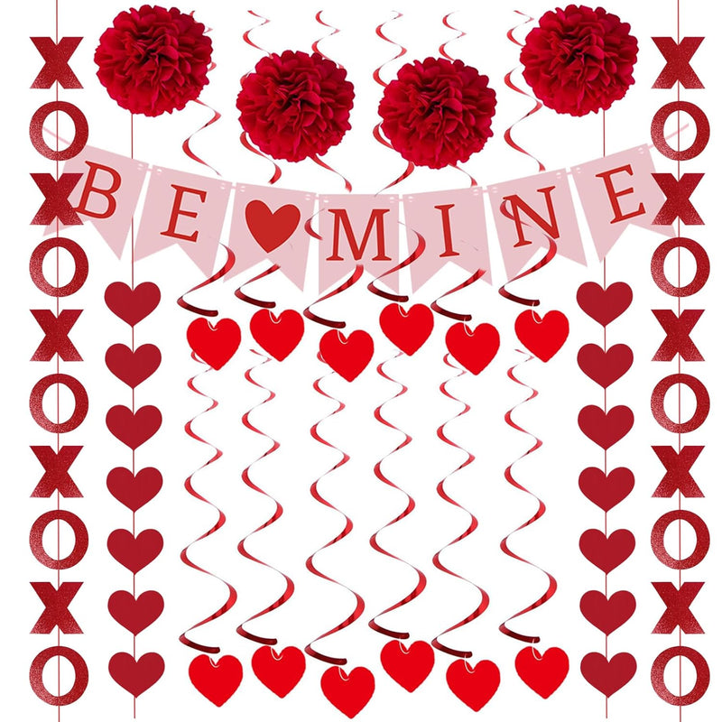 21 Pcs Valentine'S Day Decoration Set, Pre-Assembled Be Mine Banner, H