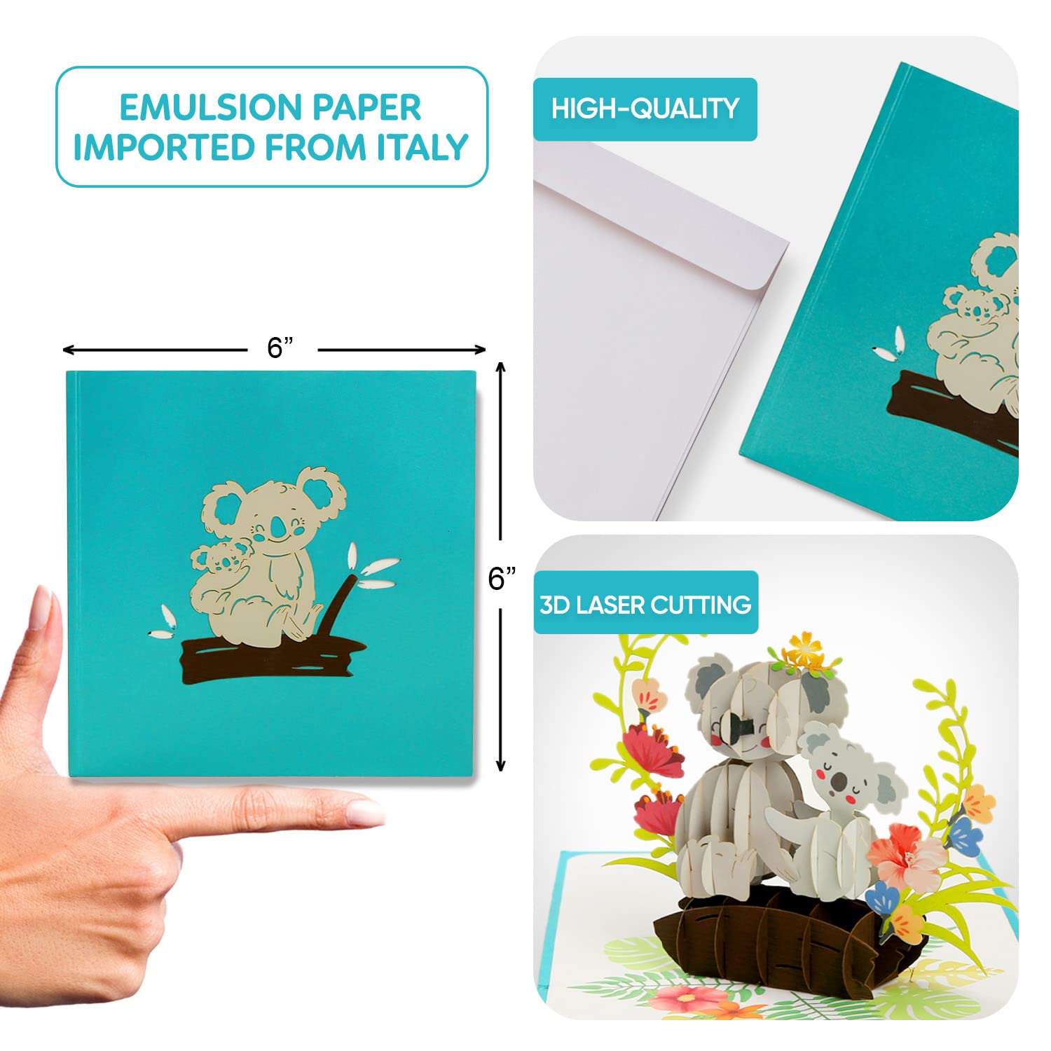- Adorable Koala Baby Mommy Design, Greeting Cards, Birthday Card Pop Up As A Breathtaking Masterpiece For Mom, Women, Family Or Friends From Daughter, Father