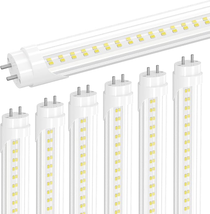 6 Pack 4FT T8 LED Bulbs 24W 3120LM 6500K Type A B Plug and Play Ballast Bypass Replacement
