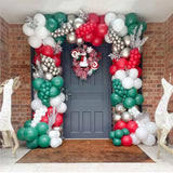 Christmas Balloon Arch Kit 140Pcs - Red, Green, Silver Balloons - Candy Cane, Foil - Christmas Party Decorations