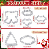 2 Set Christmas Wreath Centerpiece Cookie Cutters And Tree Cookies Cutters With Box Holly Leaf Cookie Cutter Include Holly Leaves Berry Bow Tree Plaque For Biscuit Diy Cake Xmas Baking Supply