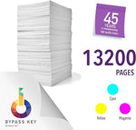 Xerox 8570/8580 Ink, 6-Pack (OEM) + Bypass Key, 13,200 Pages Total