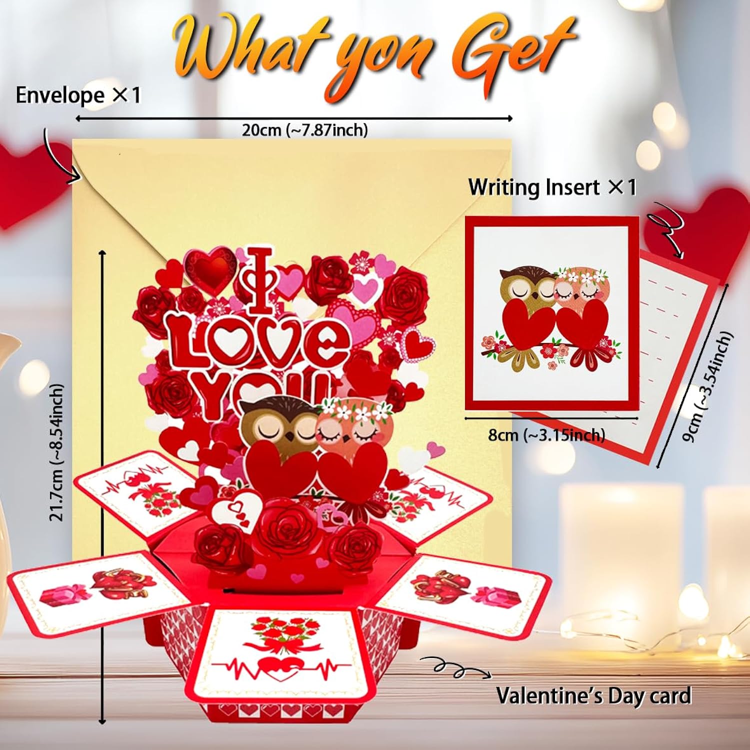 Pop Up Valentines Card, 3D Valentines Day Gift Cards, Valentines Day Gifts