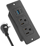 Recessed Furniture Power Strip Flush Mount Desk Outlet with 20W USB-C and 6 ft Cord