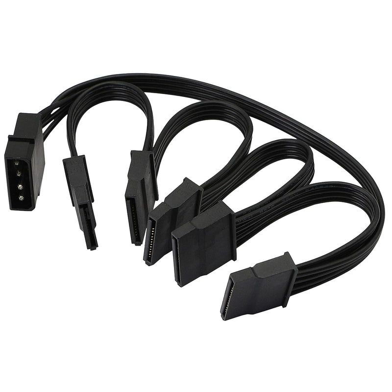 Ide To Sata Power Splitter Cable,Lp4 4Pin Ide To 5 X15 Pin Sata Power Conversi