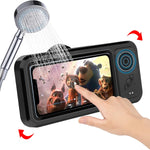 Waterproof Shower Phone Holder with Bluetooth Speaker, 480° Rotating Mount