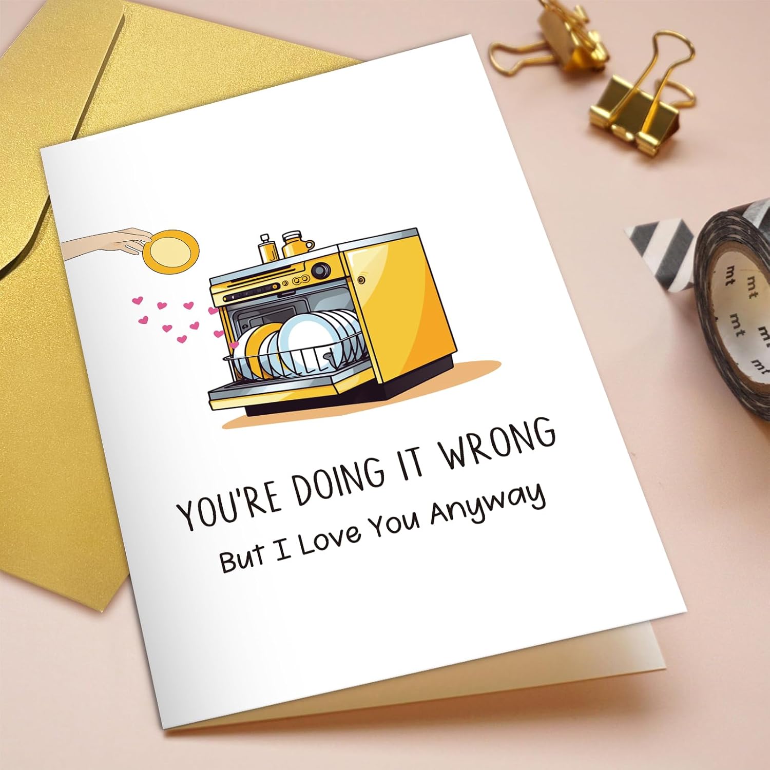 Funny Valentines Day Card For Husband Wife, Humorous Anniversary Card For Him Her, You'Re Doing It Wrong But I Love You Anyway