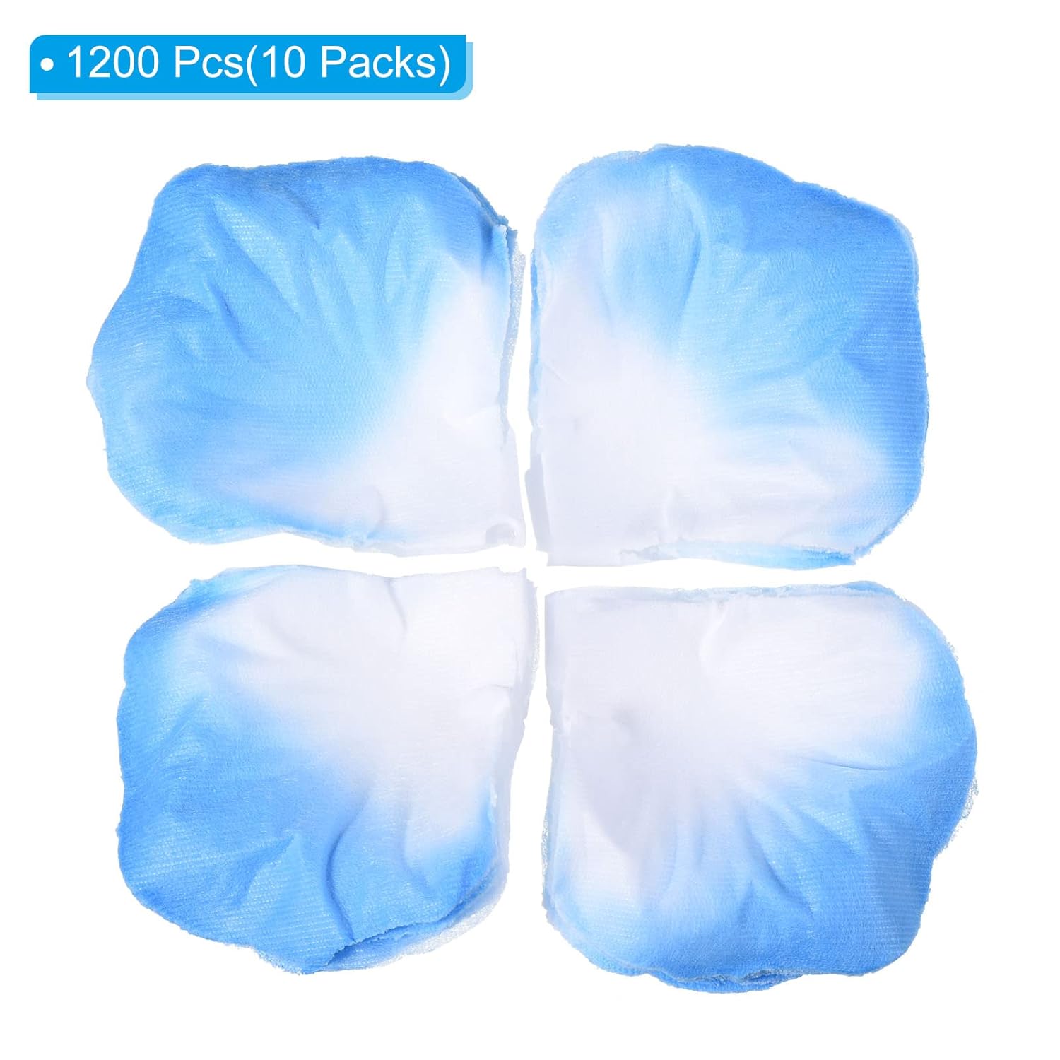 Artificial Rose Petals, 1200Pcs Fake Flowers Silk Petal Decoration Supplies For Romantic Night Wedding Party Event Decor, Light Blue White