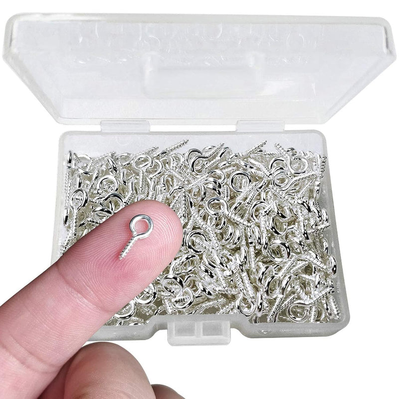 300Pcs Small Screw Eye Pins,10 X 5Mm Eye Pins Hooks,Mini Screw Eye Pin Peg For