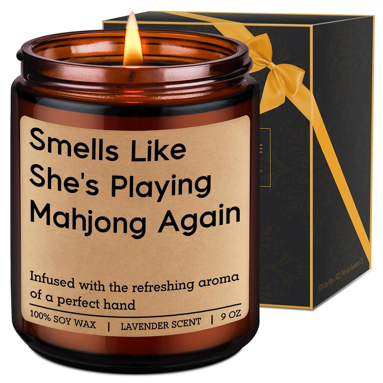 Funny Playing Mahjong Candle, Mahjong Gifts For Women - Mah Jongg Accessories, Gifts For Mahjongg Players & Lovers - Mahjongg Party Supplies, Birthday Decorations For Friend, Hostess, Mom, Girls