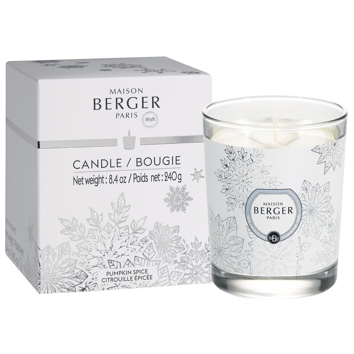 - Scented Candle - Holiday Collection - 4 Inches Height, 3.25 Inches Diameter - 8.4 Ounces - 240 Grams (Pumpkin Spice)