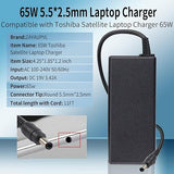 65W 19V 3.42A Laptop Charger Power Adapter Cord Compatible with Toshiba Satellite C55 C55T C655 Notebook