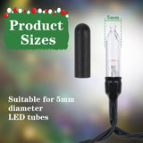 150Pcs No Glow Caps, Soft Rubber String Lights Covers, Blackout Led Plug Caps For 5Mm Christmas Led Strings (Black)