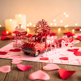 - 3D Truck Valentines Card, Pop Up Valentines Day Card For Wife, Husband, Him, Her, Girlfriend, Boyfriend, Adults | 6X8 In Romantic Valentine Pop Up Cards With Envelope