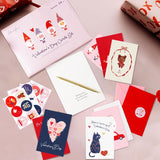 24 Valentine Cards For Adults & Kids With Envelopes And Matching Stickers, 12 Designs Gold Foil Assorted Valentines Day Gift Cards With Printed Message, Love Cards For Family, Friends & Loved Ones(4×6 In)