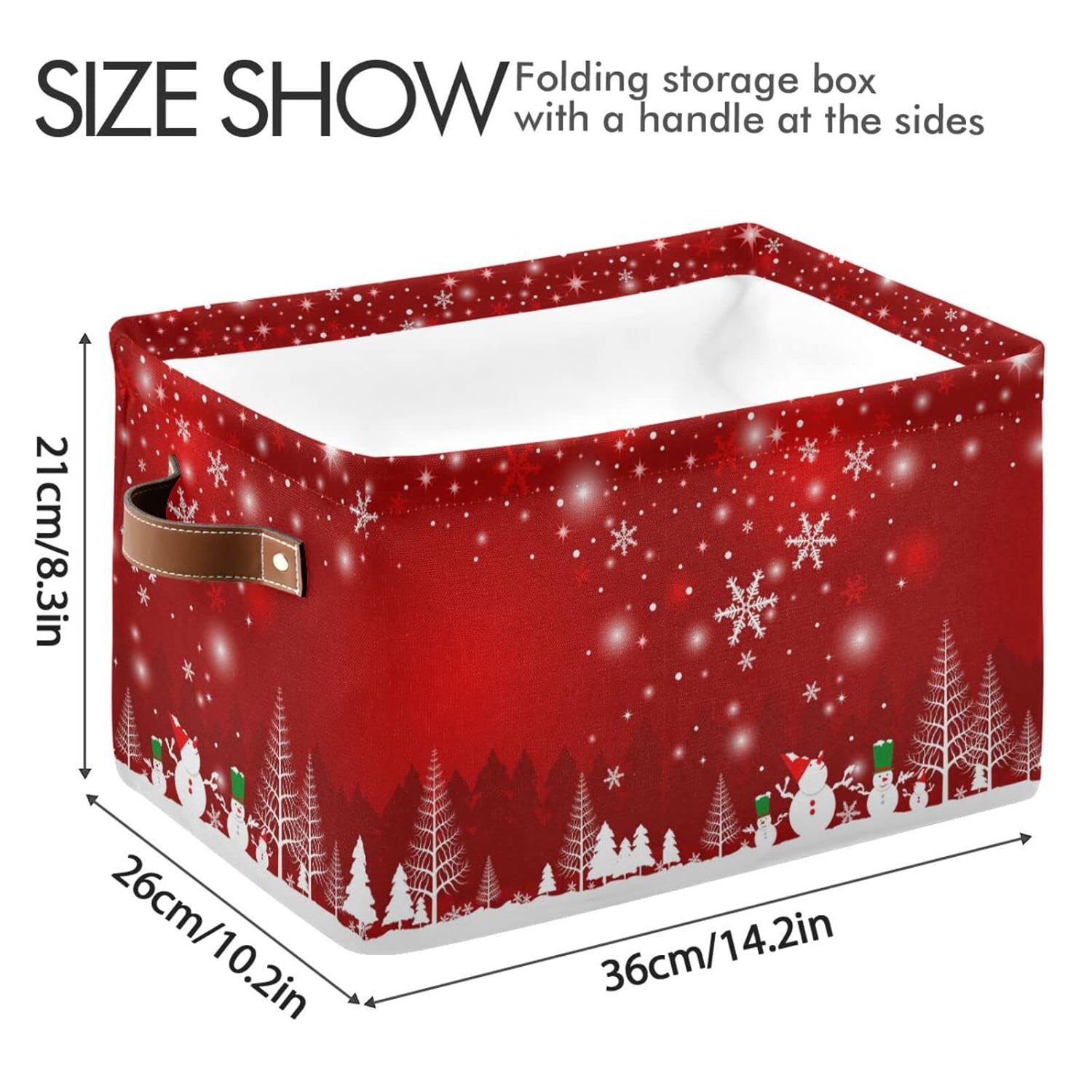 Large Storage Basket Christmas Tree Snowman Foldable Storage Box Organizer Bins With Handles For Bedroom Home Office