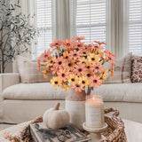 Artificial Fall Flowers Bouquet 4 Pcs Silk Autumn Flowers Faux Fall Flower Arrangements Fake Daisy For Farmhouse Home Kitchen Table Centerpieces Wedding Grave Cemetery Decor (12.89")