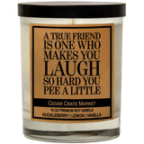 A True Friend – Funny Candles For Women, Thank You, Friendship, Best Friends Birthday Candle Gift, Fun Candles For Sister, Bestie, Funny Sayings