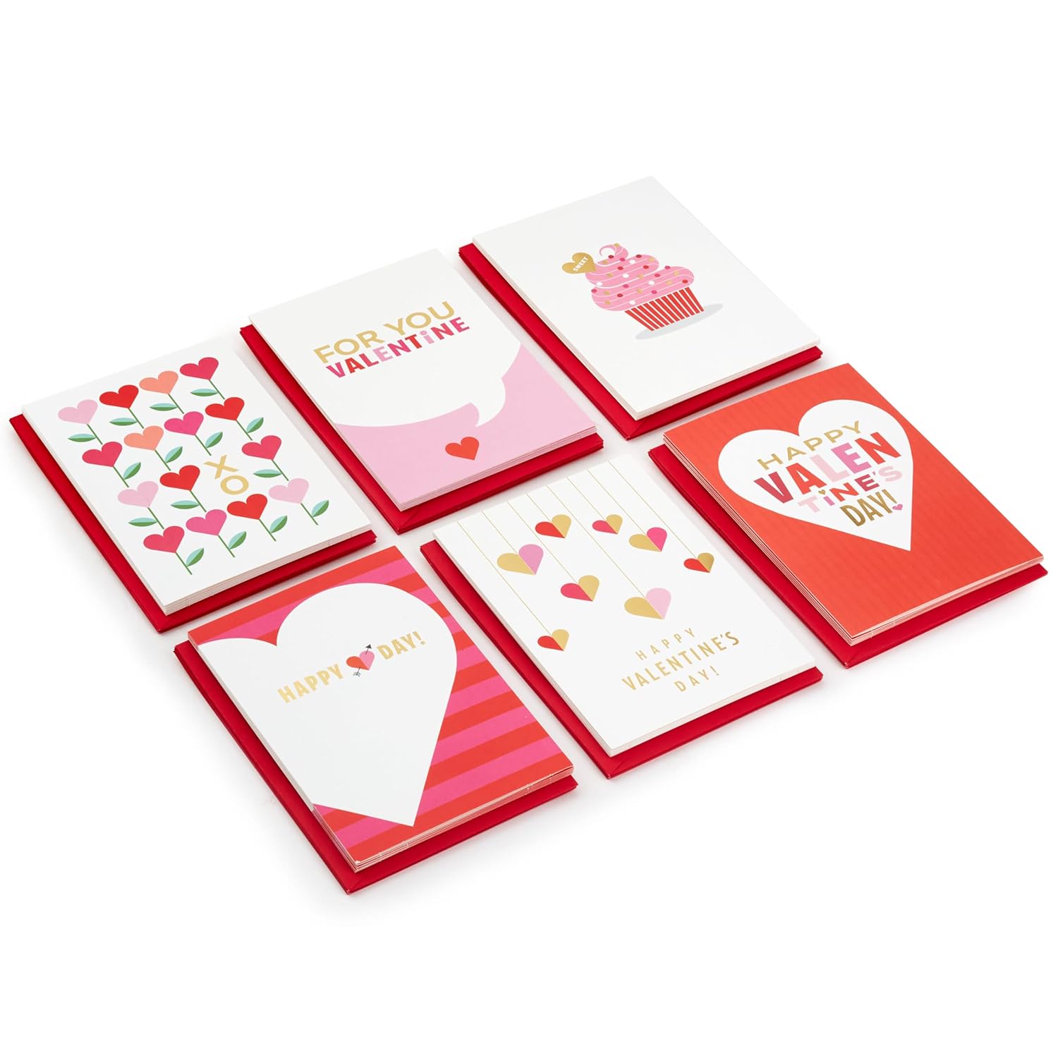 Hallmark Valentines Day Cards Assortment, Pink and Red (36 Cards and Envelopes)