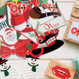 Merry Christmas Party Photo Booth Props,36 Pcs Fun Christmas Party Centerpieces Glasses Cosplay Santa Claus Props Decorations Sign.