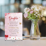 Sweet Valentine'S Day Card For Daughter, Poem Daughter Valentine Day Card From Mom Dad, Happy V-Day Cards Gift From Parents For Kid