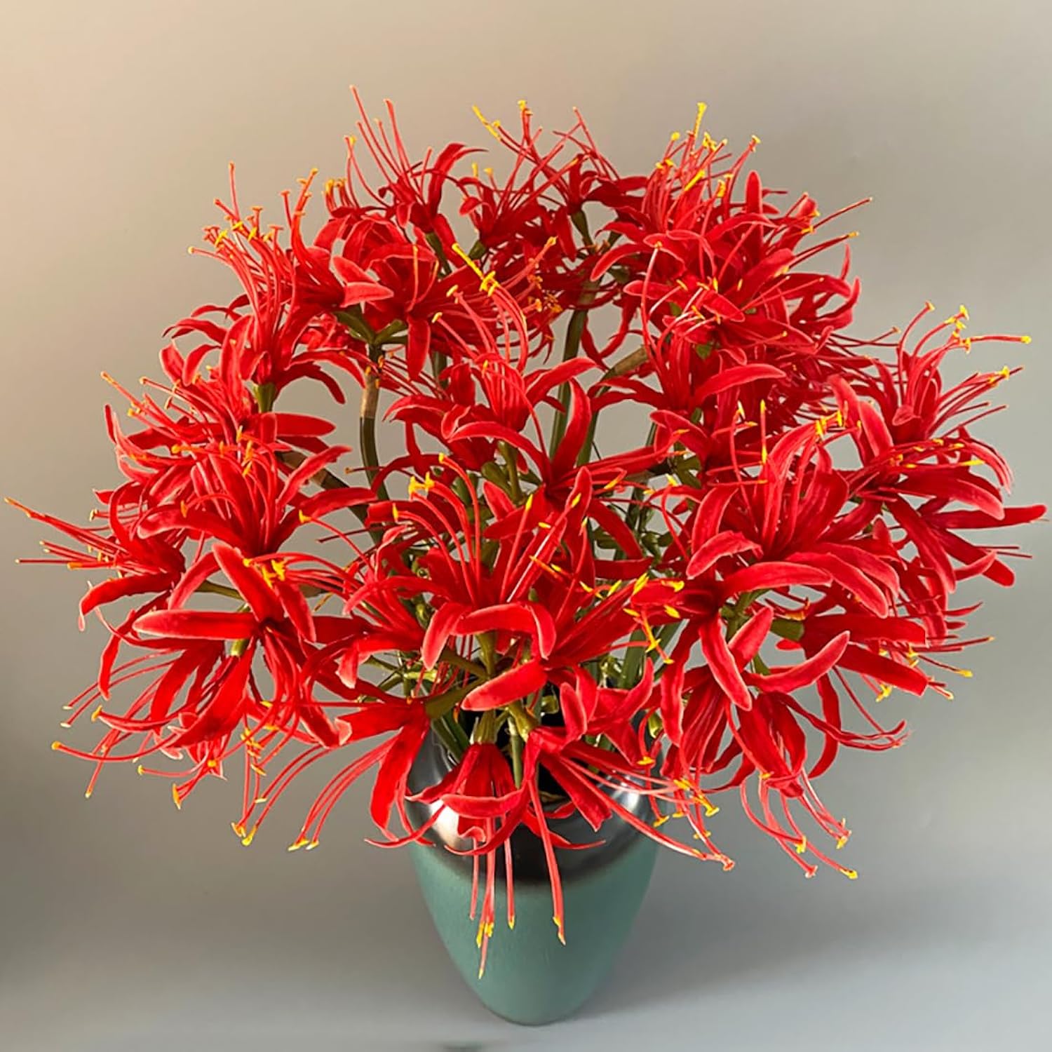 4 Stems 26.38'' Artificial Spider Lily Flowers Lycoris Radiata For Home Garden Decoration Red