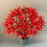 4 Stems 26.38'' Artificial Spider Lily Flowers Lycoris Radiata For Home Garden Decoration Red