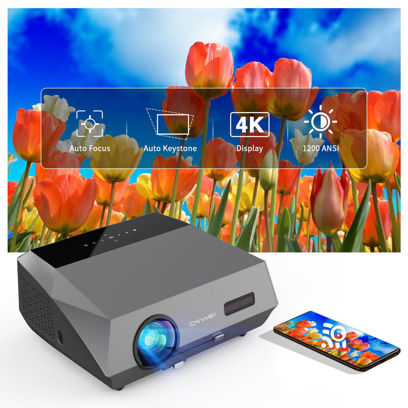 [Auto Focus & Keystone]4K Daylight Projector With 5G Wifi And Bluetooth, 1200A