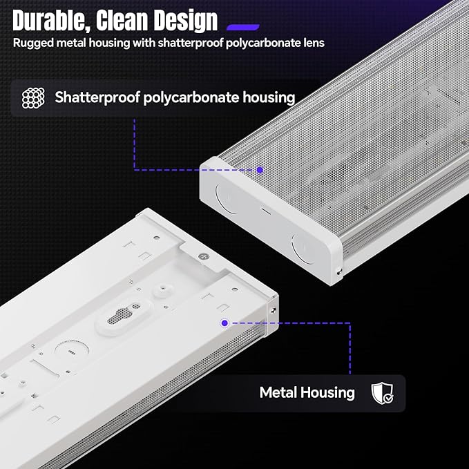 4 Pack 4FT LED Wraparound Light Fixture 75W 8250LM Selectable White Light