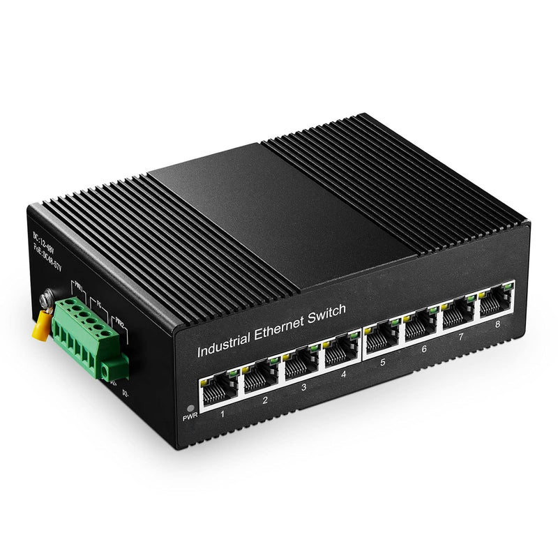 8 Port Gigabit Din Rail Industrial Ethernet Switch, 8 Ports 10/100/1000Mbps, F