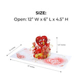 3D Heart Balloon Pop Up Card With Notecard – Romantic I Love You Valentine Anniversary Greeting – Thinking Of You Keepsake For Wife Girlfriend Women – 6 X 6 Inch