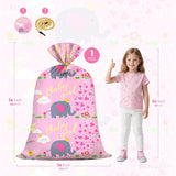 Extra Large Pink Elephant Baby Shower Plastic Gift Bags 36X56 Inch Jumbo Baby Girl Gift Bag Elephant Themed Girl Kids Gender Reveals New Parent Party Favors