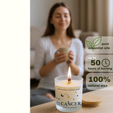 Cancer Zodiac Candle – Personalized Horoscope Reveal Candle | Astrology Gift For Cancer | Coconut & Soy Wax, Custom Scented | Monthly Horoscope Inside | Unique Zodiac Birthday Gift
