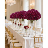 50Pcs Fake Purple Red Roses Artificial Flowers With Long Stems, Realistic Silk Faux Roses In Bulk, Wedding Bouquet, Diy Floral Arrangement For Home/Wedding/Proposal Ceremony Decoration(Purple Red)