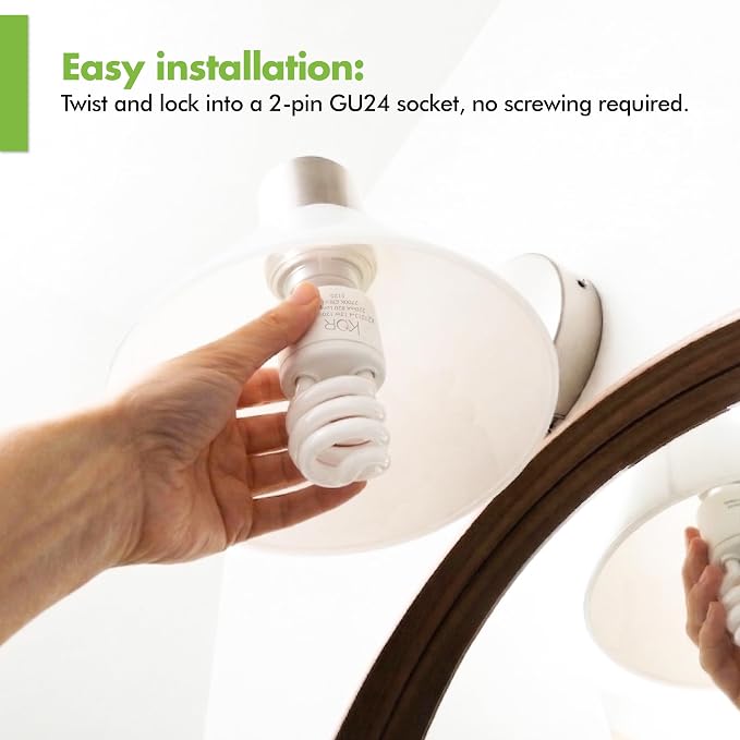 13W GU24 CFL Light Bulbs T2 Mini Spiral 4100K Cool White 60W Equivalent 4 Pack