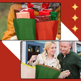 100 Pcs Red And Green Christmas Gift Bags Kraft Paper Bags With Handles Holiday Gift Bags For Wedding Baby Shower Bridal Shower Shopping Party Favor Business(8.26 X 6.3 X 3.15 Inch)